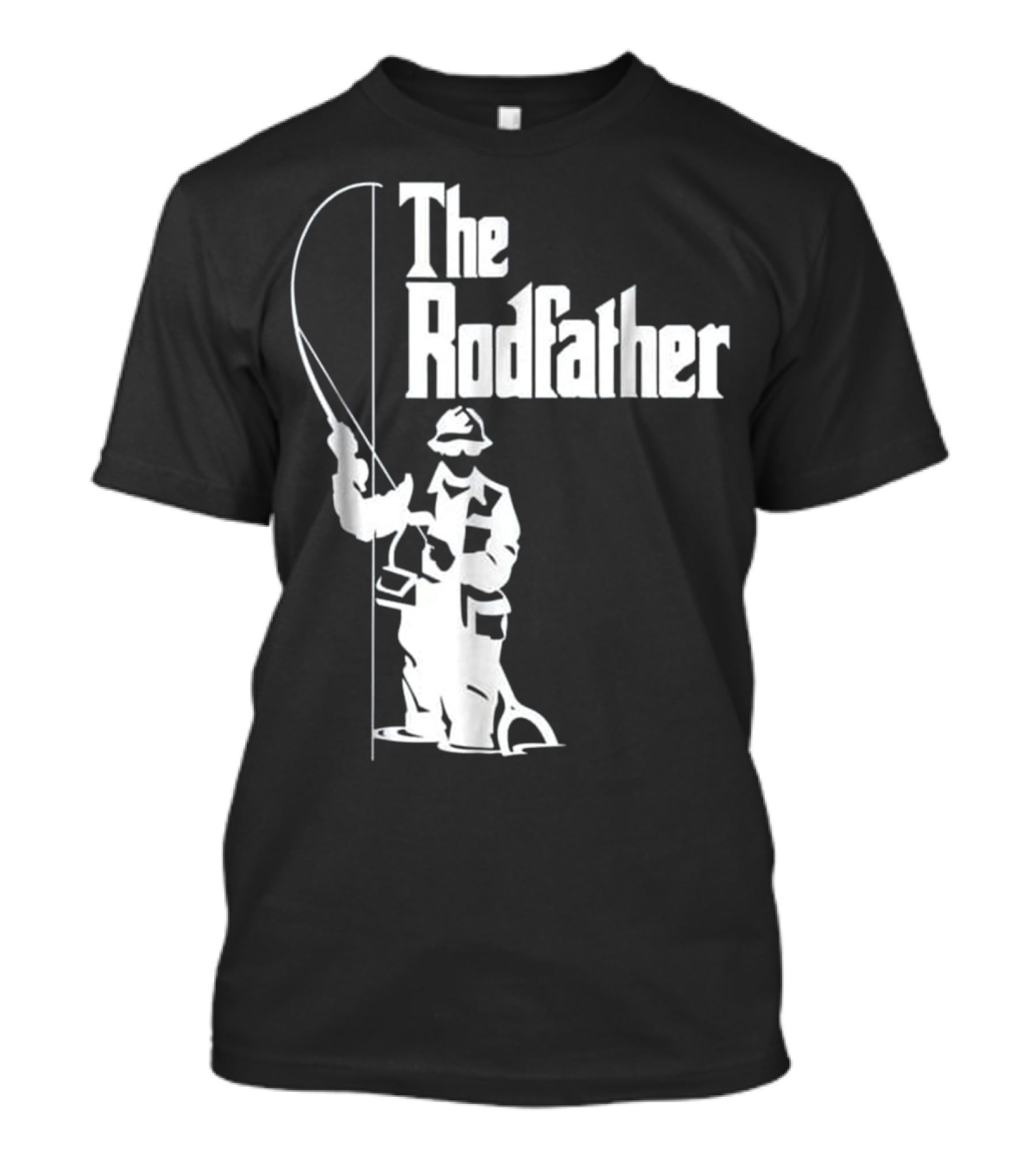The Rodfather Fishing T-Shirt Angler With Fishing Rod T-Shirt