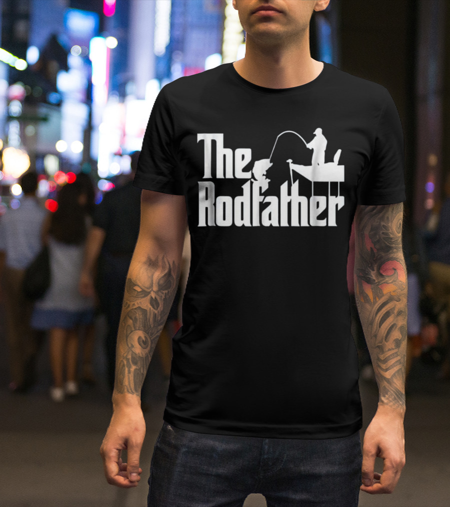 The Rodfather Funny Fishing Hook Boat T-Shirt