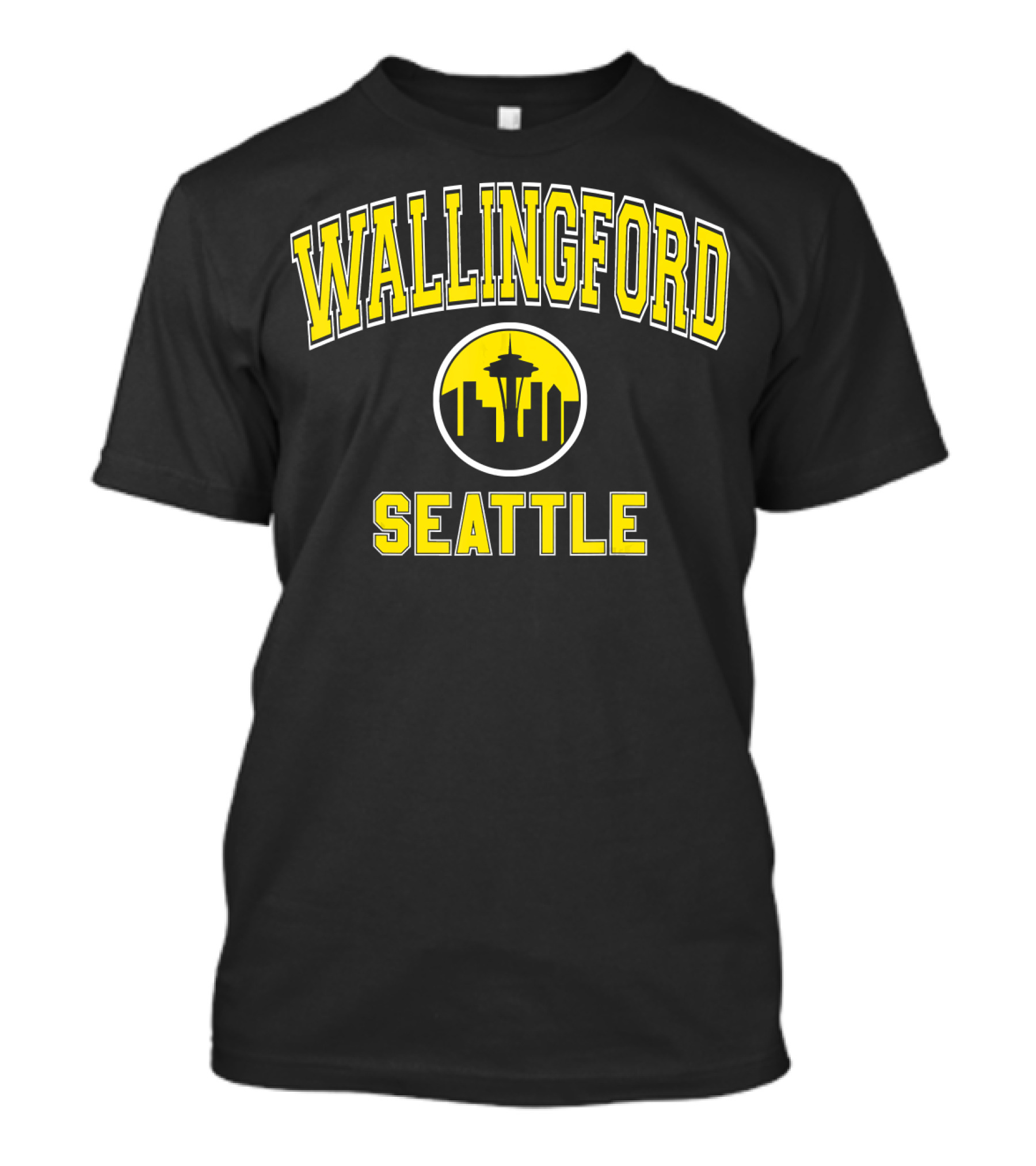 Wallingford Seattle Varsity Yellow Skyline T-Shirt