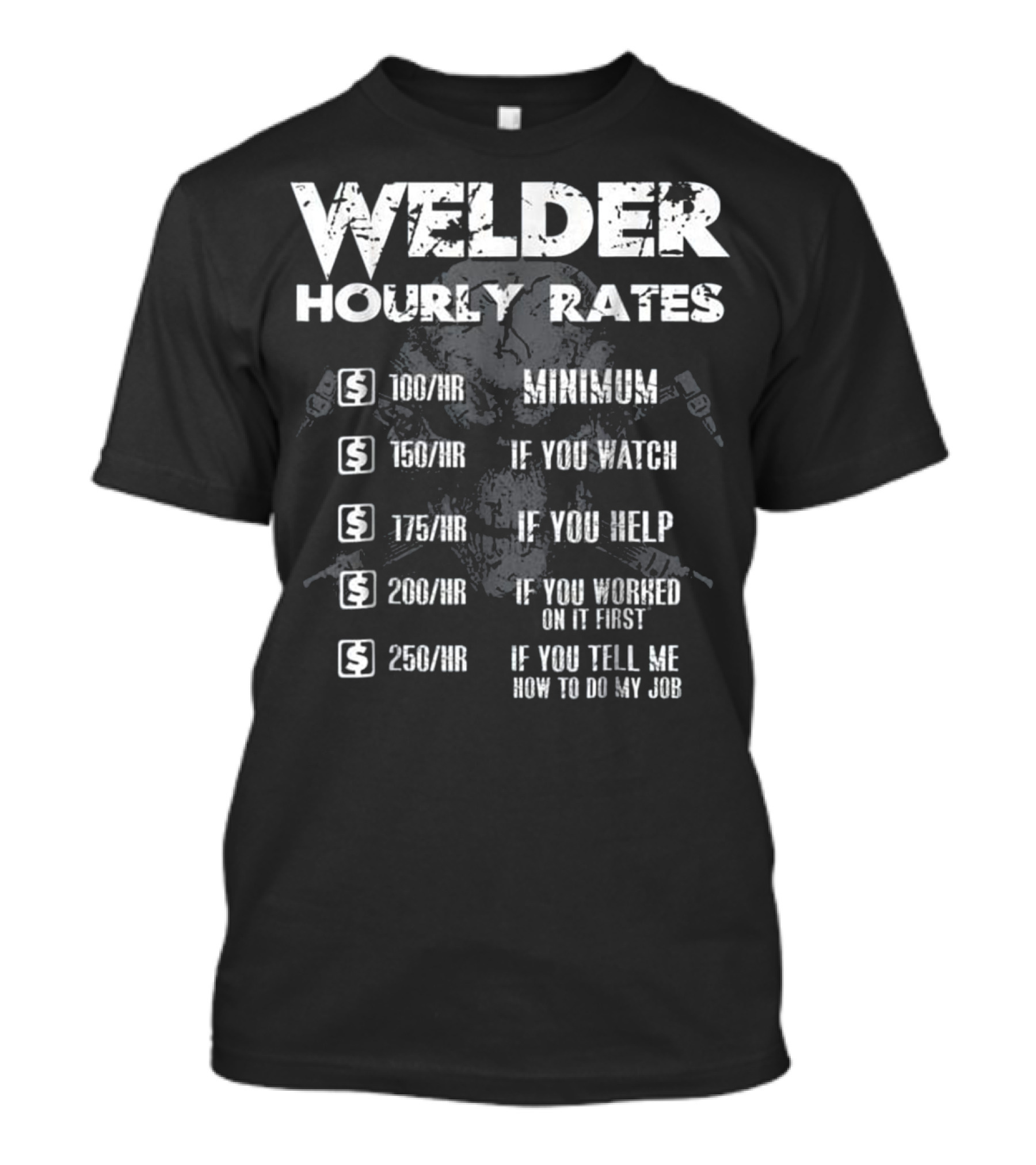 Welder Hourly Rates Minimum If You Watch Help Worked First Tell Me T-Shirt