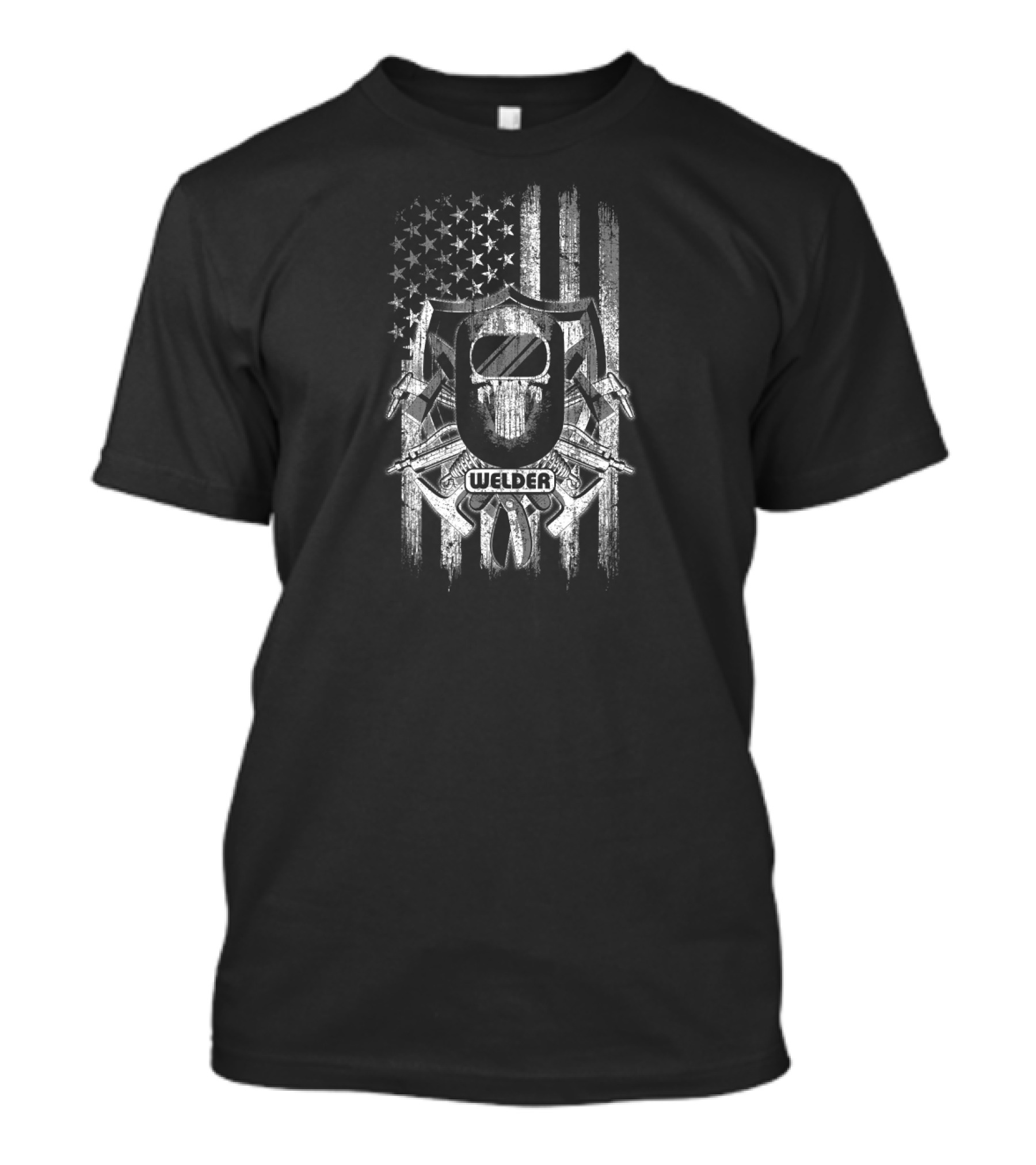 Welder Shield American Flag Welding Helmet And Torch T-Shirt