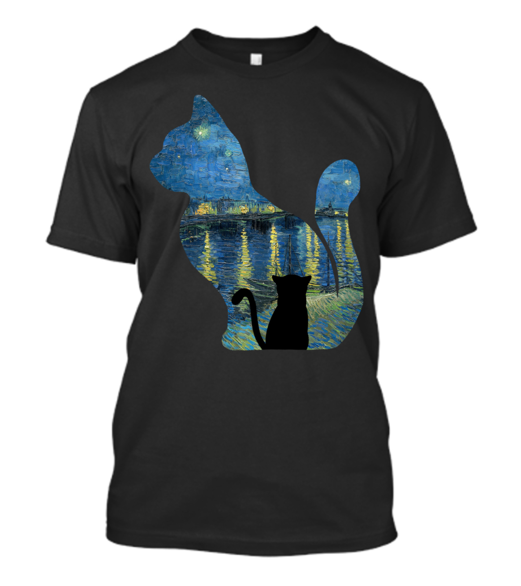 Cat In The Starry Night Over The Rhone T-Shirt