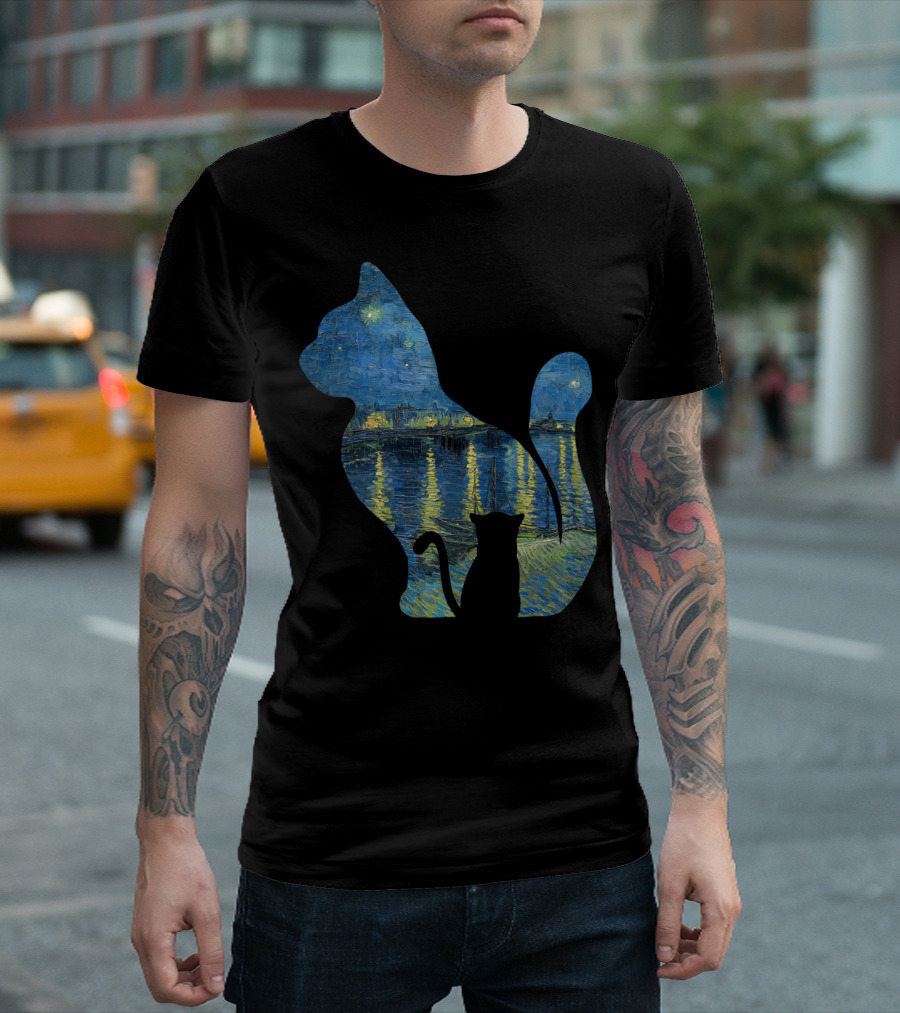 Cat In The Starry Night Over The Rhone T-Shirt