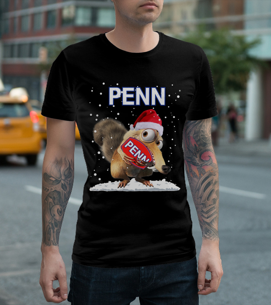 PENN Santa Hat Squirrel with Snowflakes T-Shirt