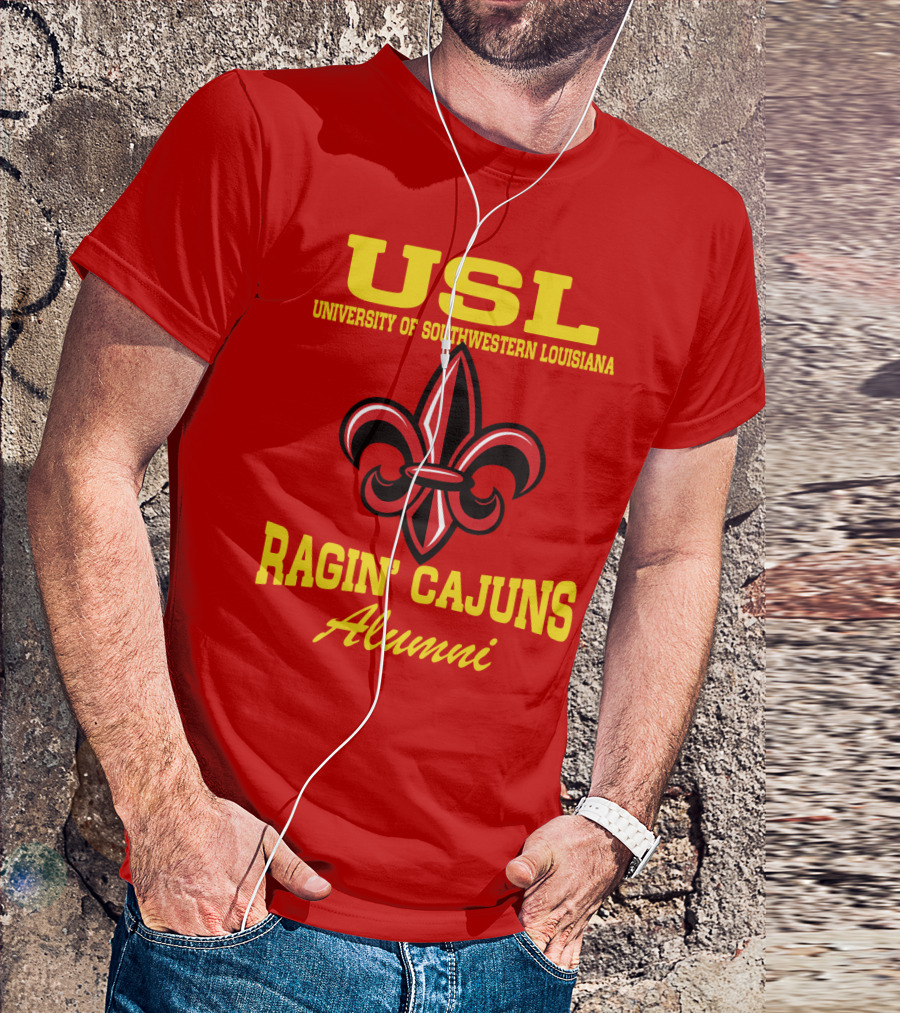 USL University Of Southwestern Louisiana Ragin' Cajuns Alumni Fleur-de-Lis T-Shirt