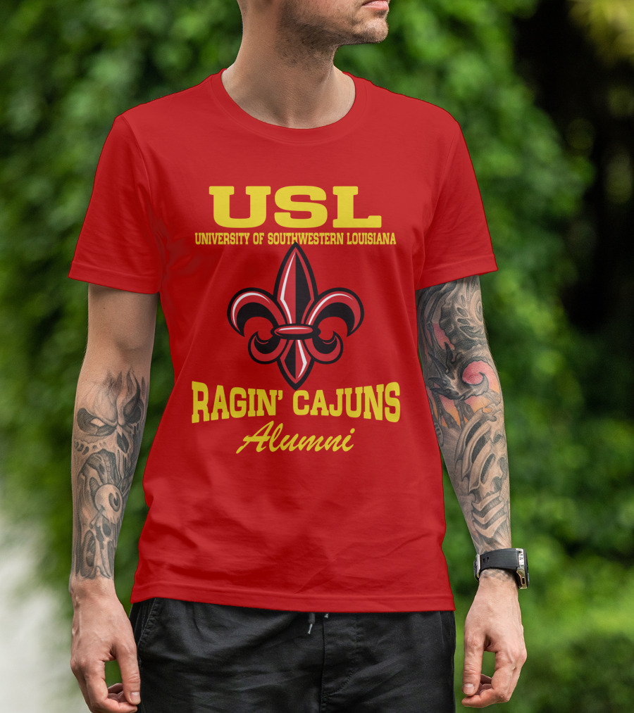 USL University Of Southwestern Louisiana Ragin' Cajuns Alumni Fleur-de-Lis T-Shirt