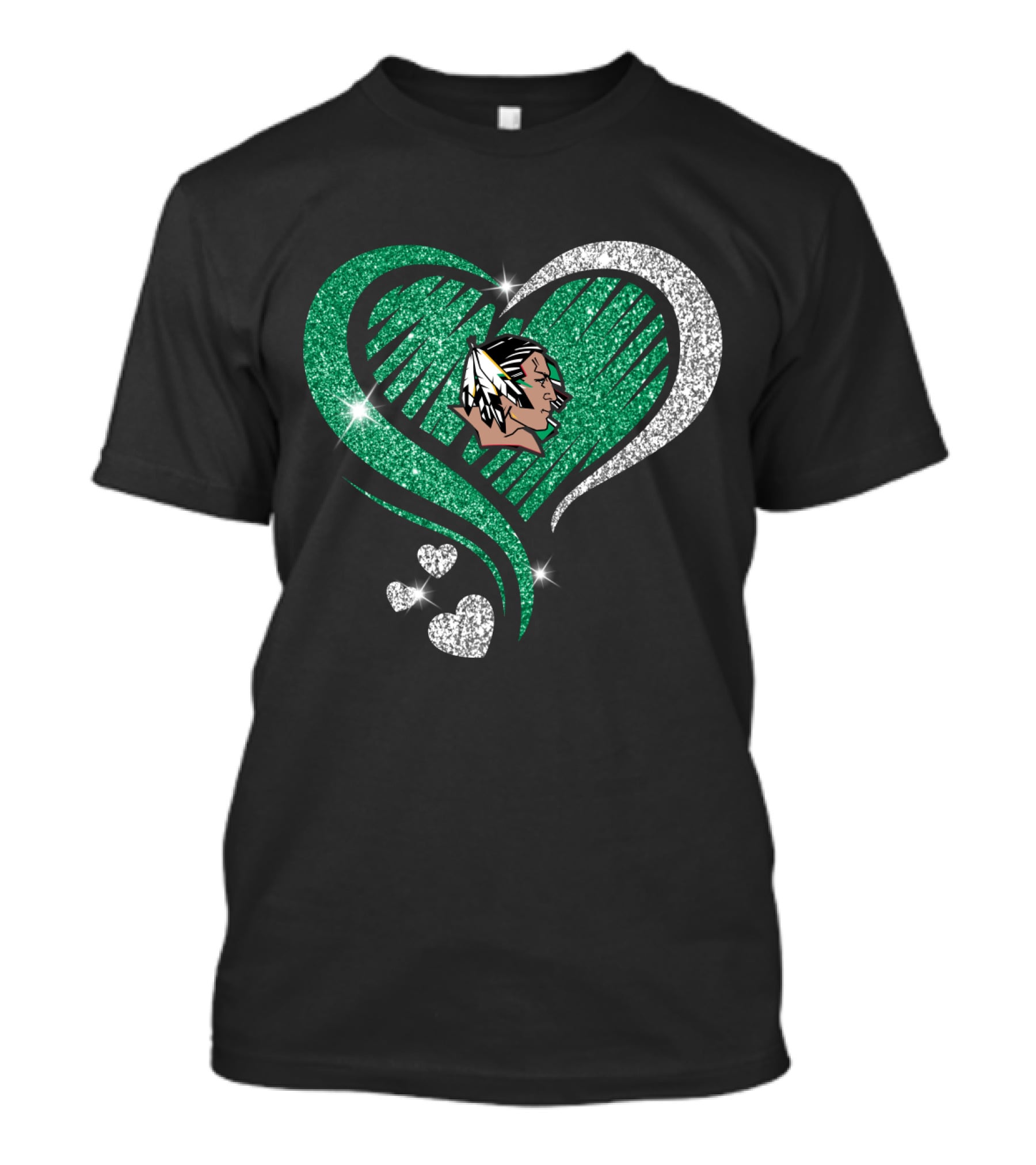 UND Heart Glitter Feather T-Shirt