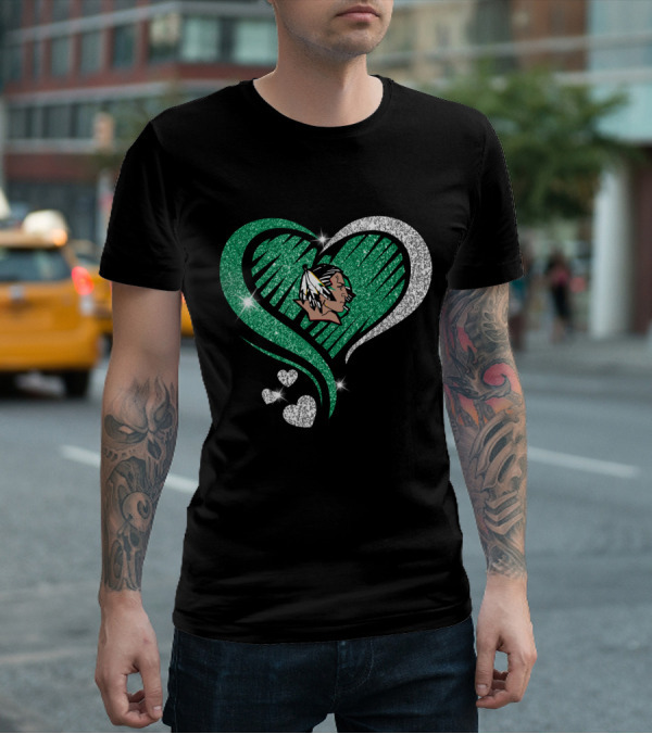 UND Heart Glitter Feather T-Shirt