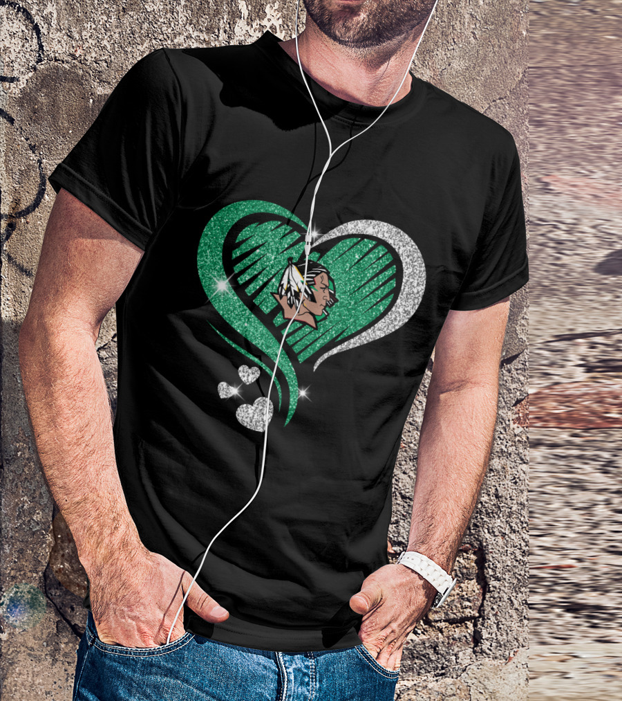 UND Heart Glitter Feather T-Shirt
