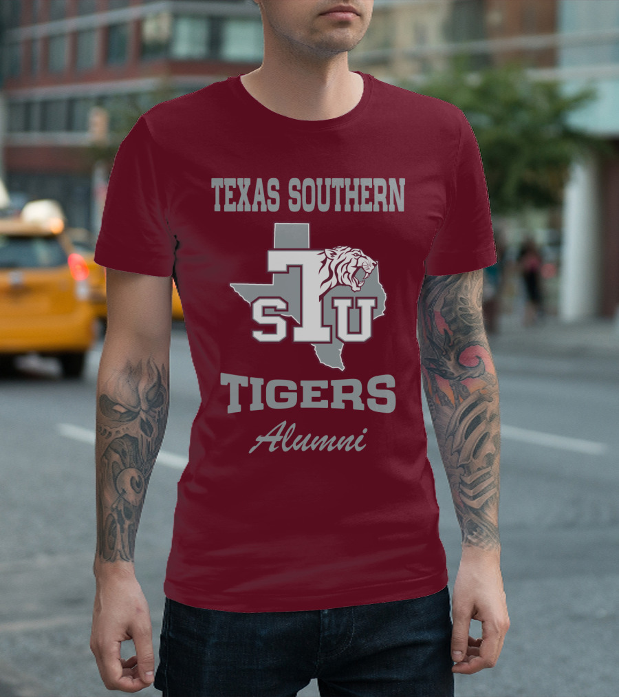 Texas Southern Tigers TSU Alumni Texas Outline T-Shirt