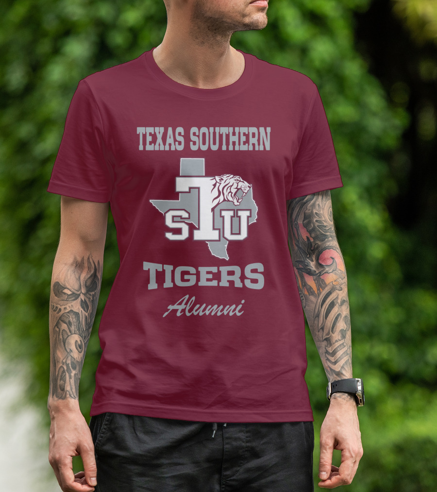 Texas Southern Tigers TSU Alumni Texas Outline T-Shirt