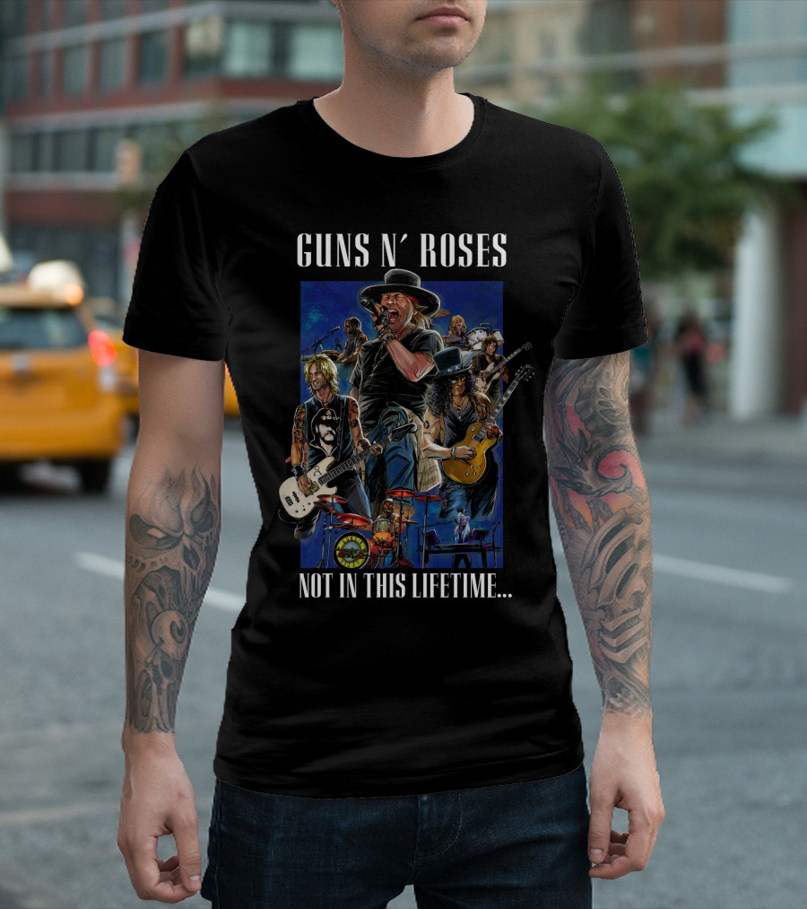 Guns N' Roses Not In This Lifetime Tour Band Members Playing Live T-Shirt