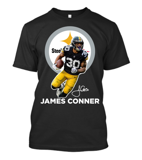 Steelers James Conner #30 Football Player Signature T-Shirt