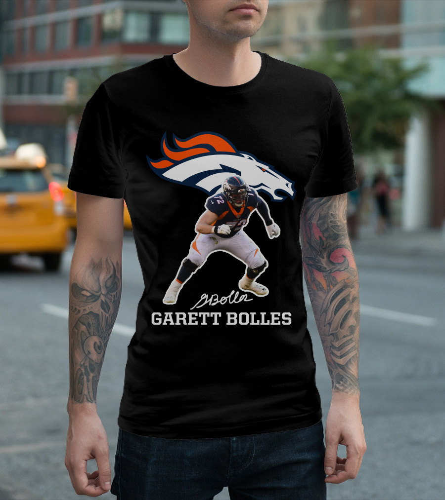 Denver Broncos Garett Bolles Signature Football Player T-Shirt