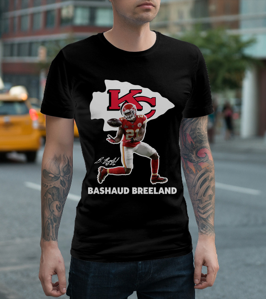Bashaud Breland Kansas City Chiefs Super Bowl LIV 21 Signature T-Shirt