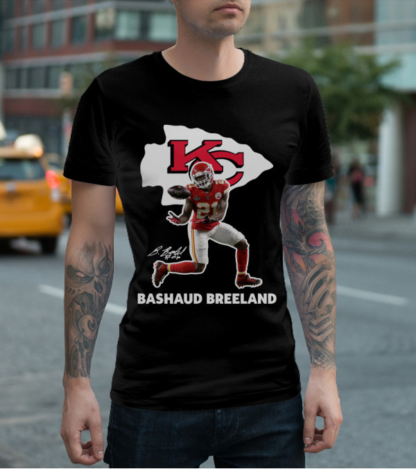 Bashaud Breland Kansas City Chiefs Super Bowl Liv 21 Kc Logo Signature T-Shirt