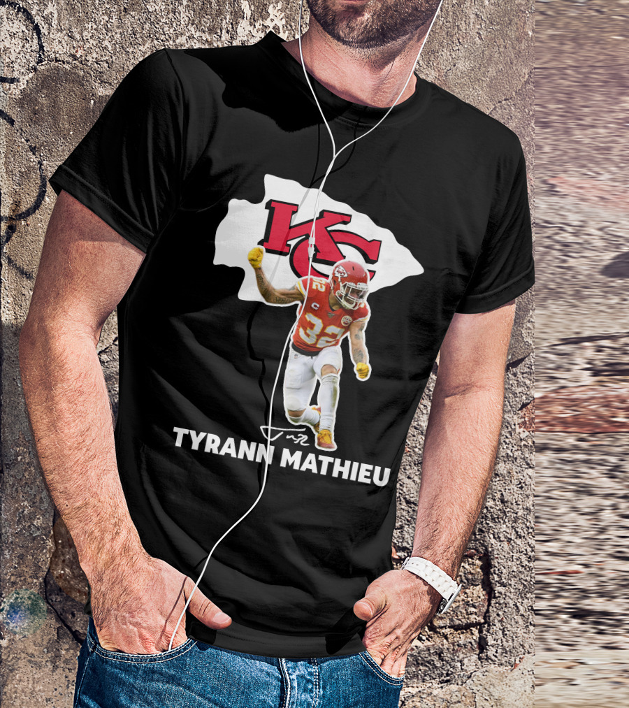 Tyrann Mathieu Kansas City Chiefs KC Football 32 Signature T-Shirt