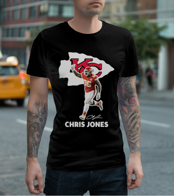 Chris Jones KC Chiefs Player 95 Signature T-Shirt