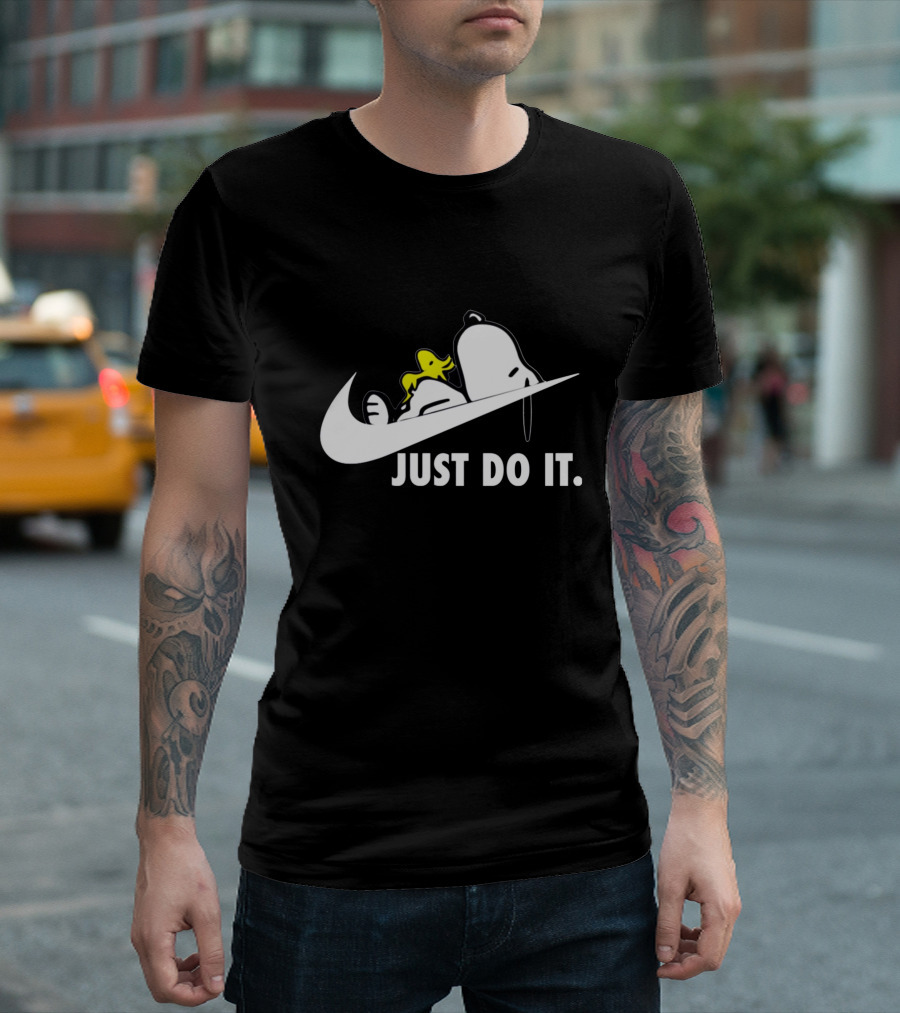 Snoopy and Woodstock Just Do It Swoosh T-Shirt