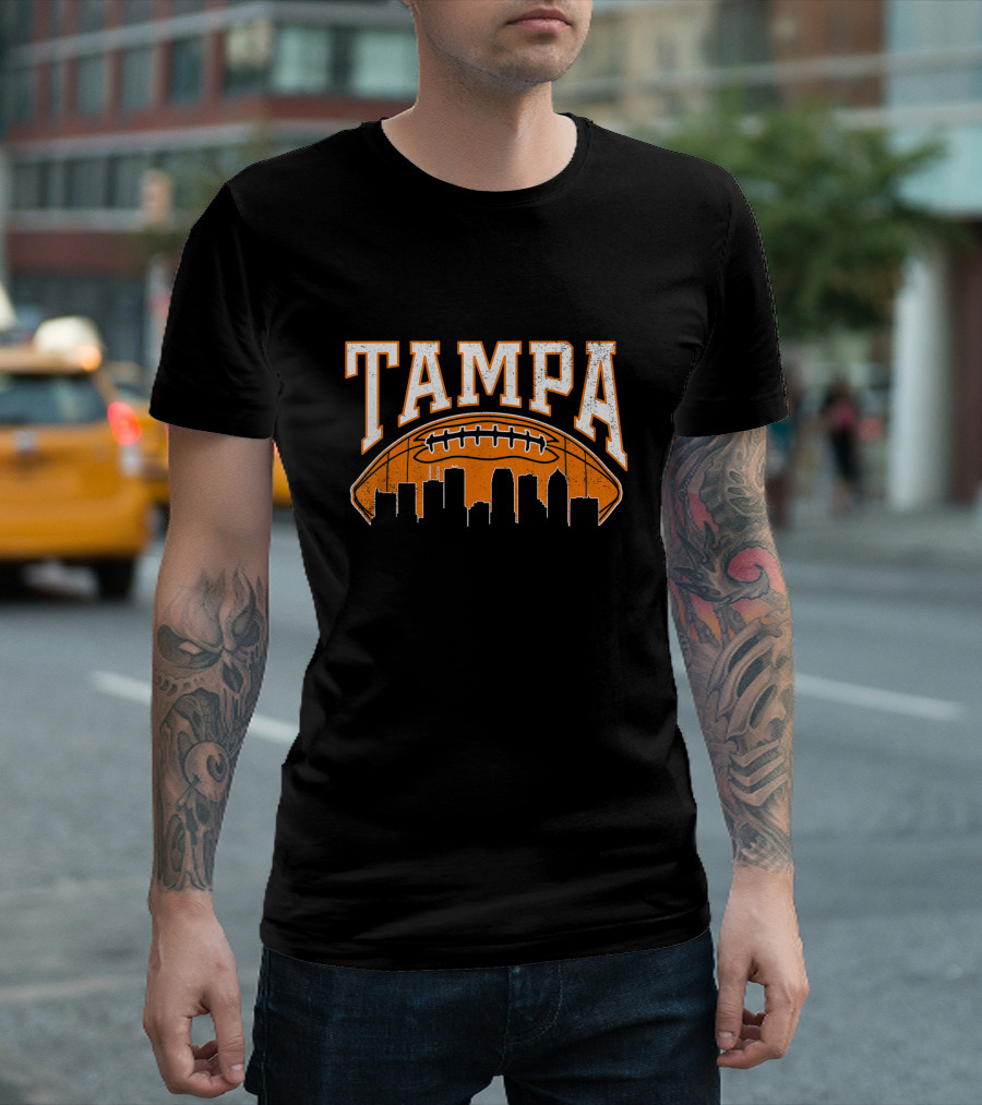 Tampa Football City Skyline T-Shirt