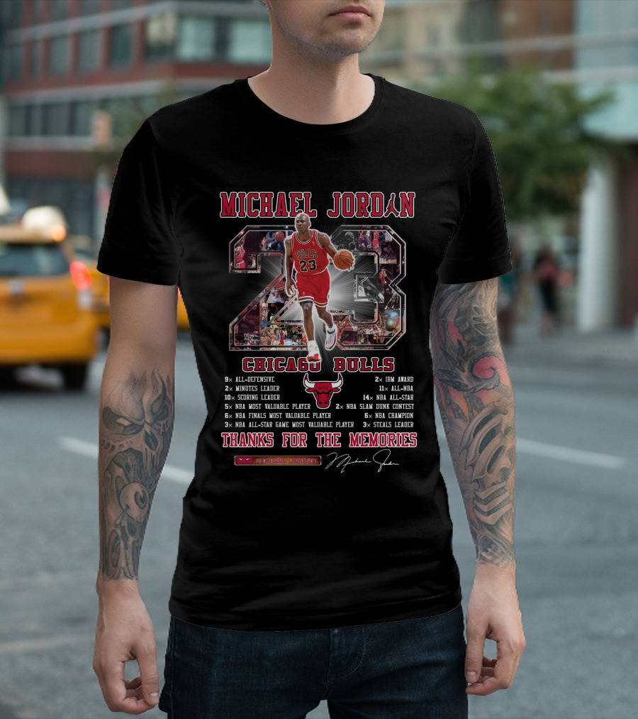 Michael Jordan Chicago Bulls 23 Achievements Thanks for the Memories T-Shirt