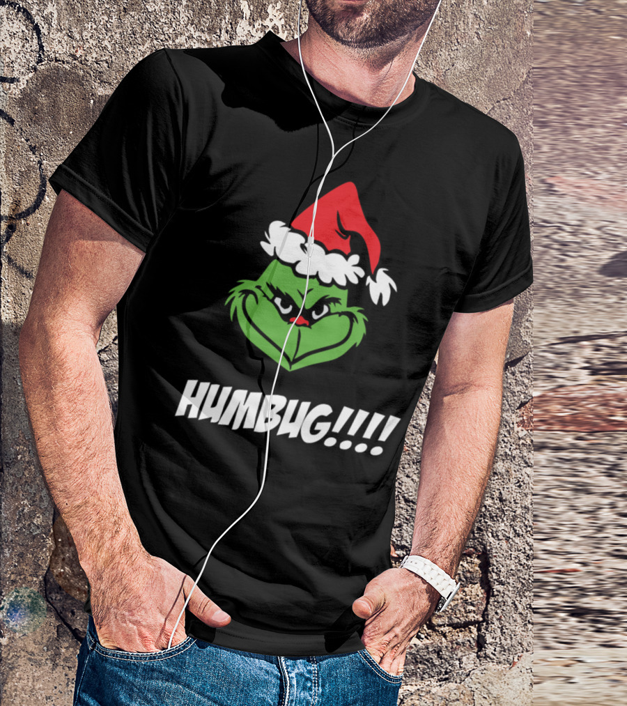 Humbug Grinch Santa Hat Fun Christmas Spirit T-Shirt