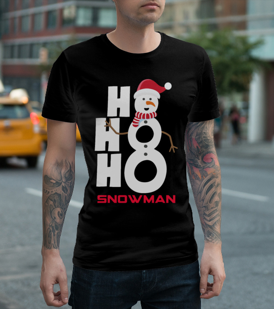 Ho Ho Ho Santa Hat Snowman T-Shirt