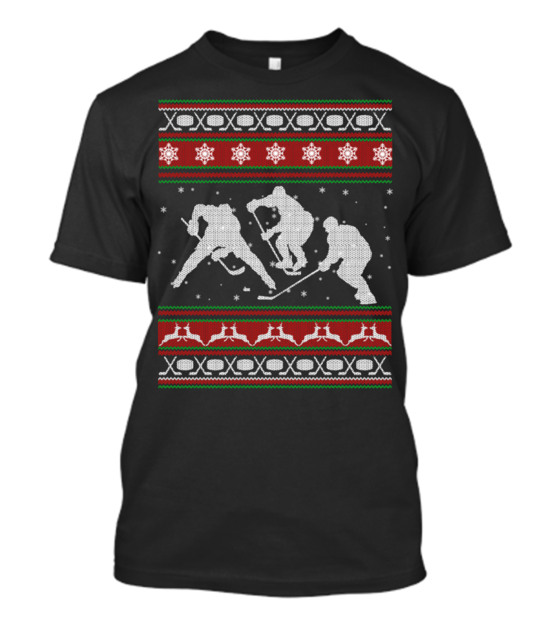 Hockey Christmas Sweater Hockey Ugly Christmas T-Shirt