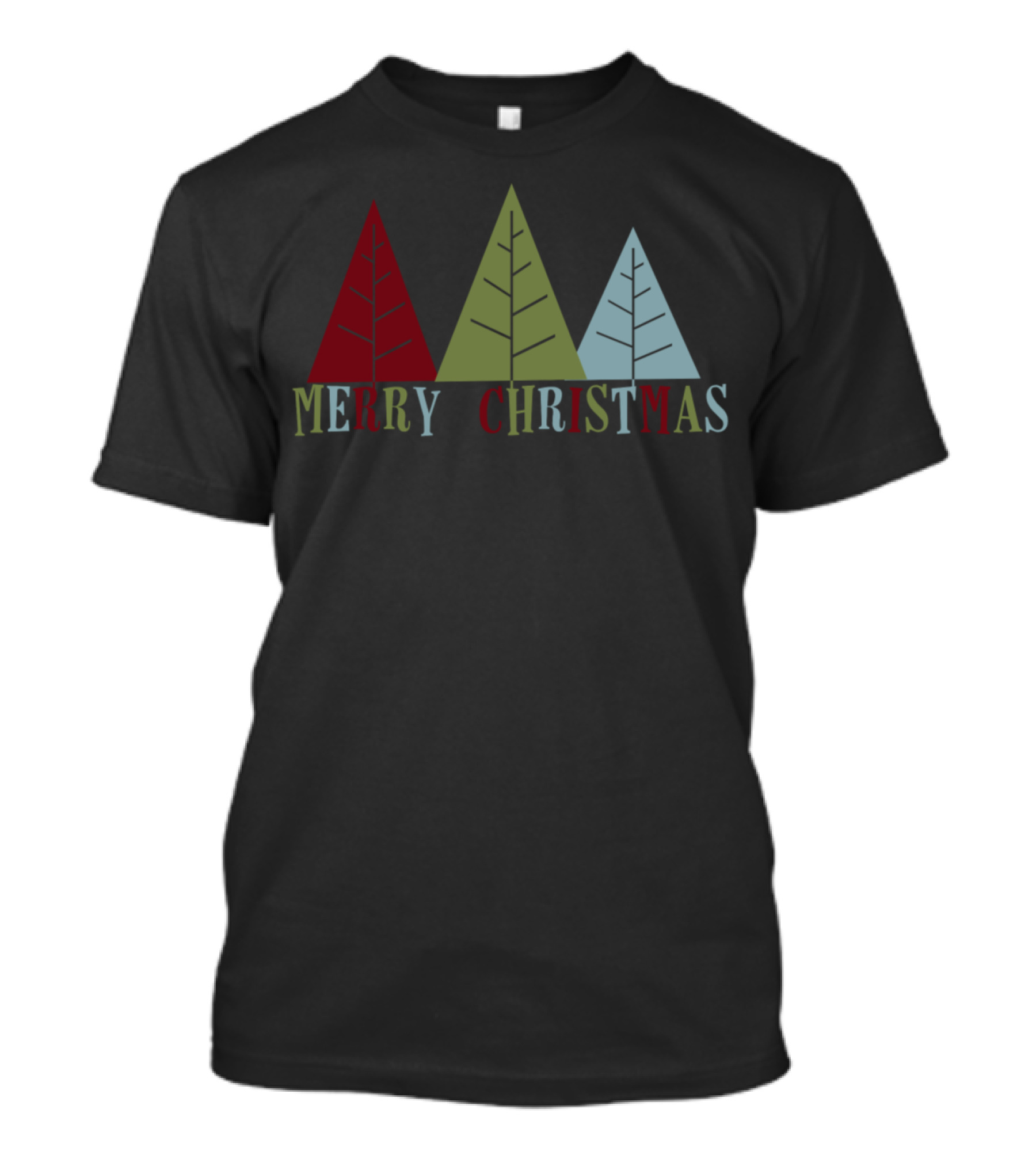 Merry Christmas Festive Tree Trio T-Shirt