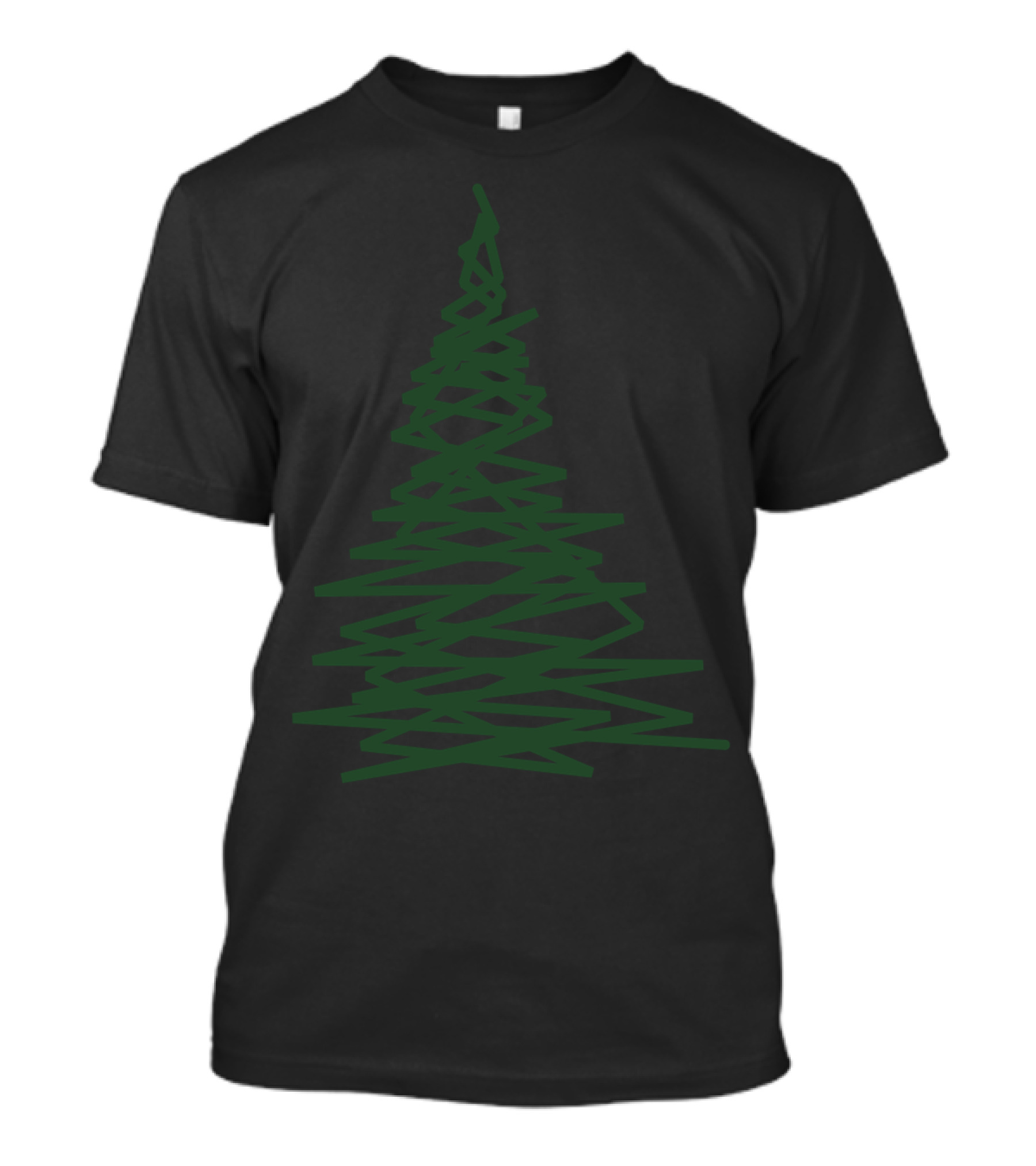 Modern Minimalist Christmas Tree Lines T-Shirt