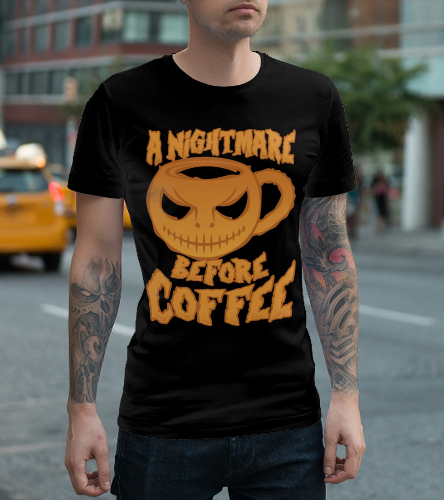 A Nightmare Before Coffee Tim Burton Jack Skellington Styled Mug T-Shirt