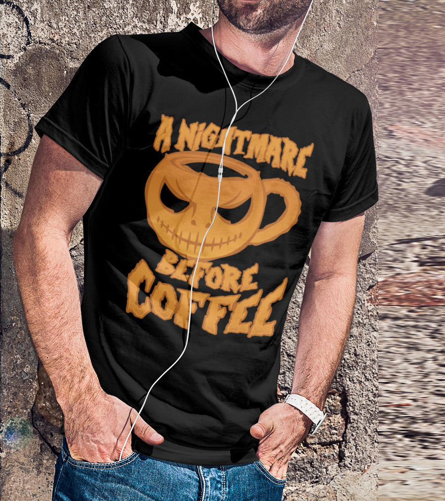A Nightmare Before Coffee Tim Burton Jack Skellington Styled Mug T-Shirt