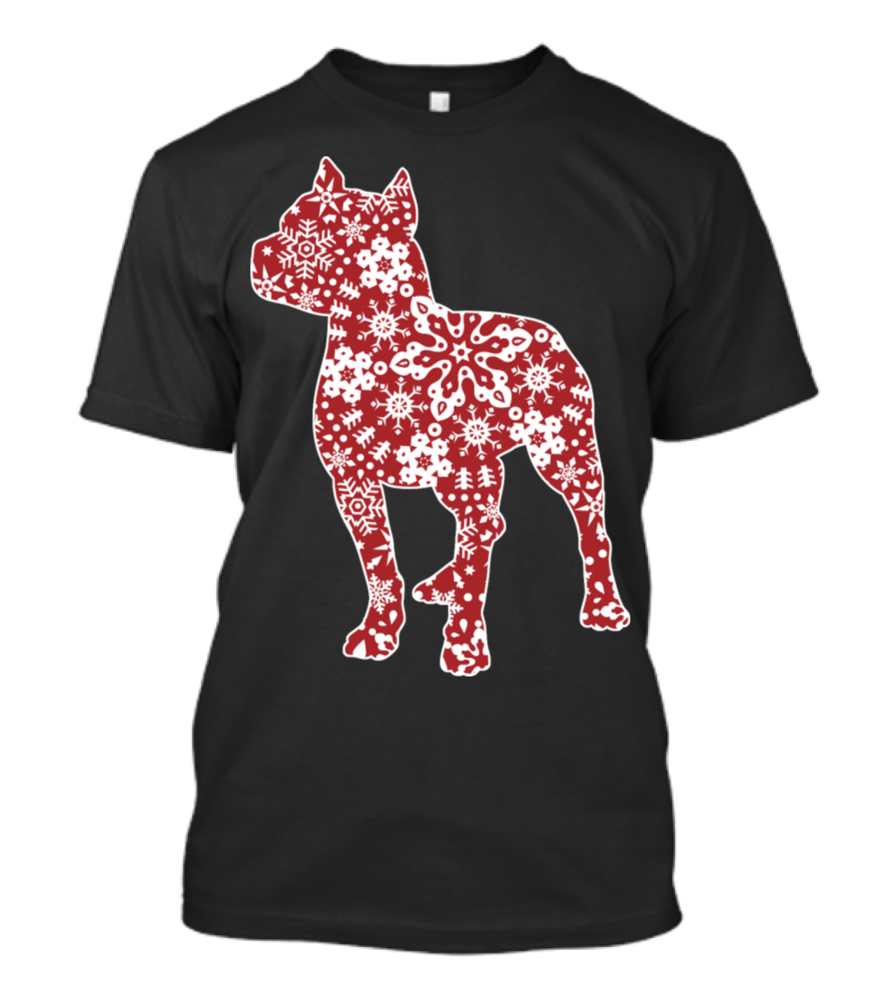Pitbull Christmas Snowflakes T-Shirt
