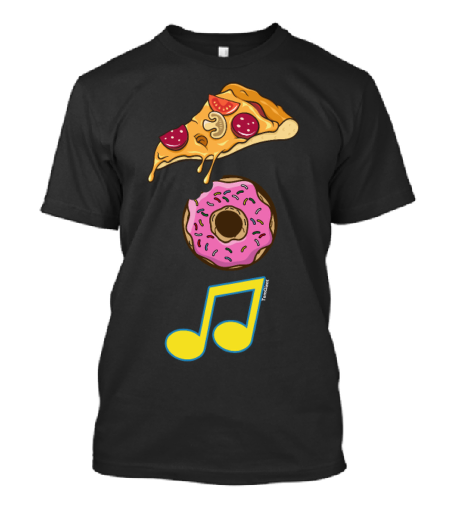 Pizza Donut Music Italian Cuisine Foodies Food T-Shirt