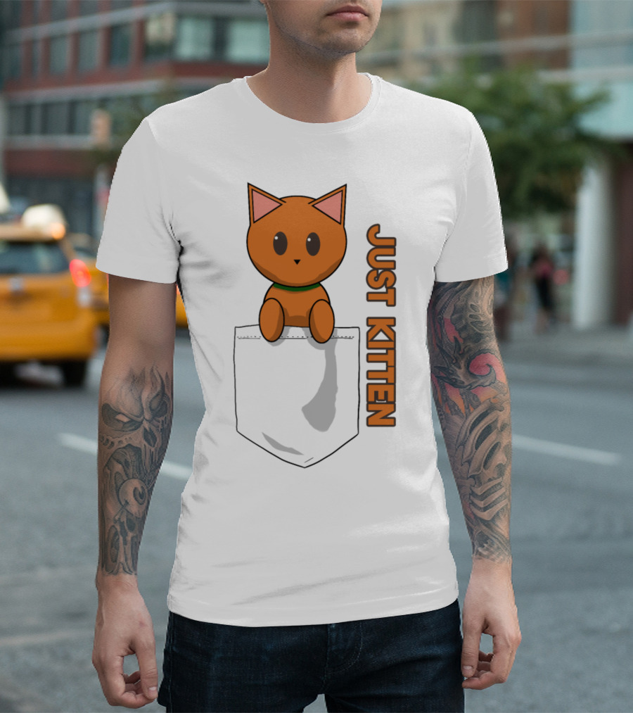 Just Kitten Pocket Cat Ginger T-Shirt