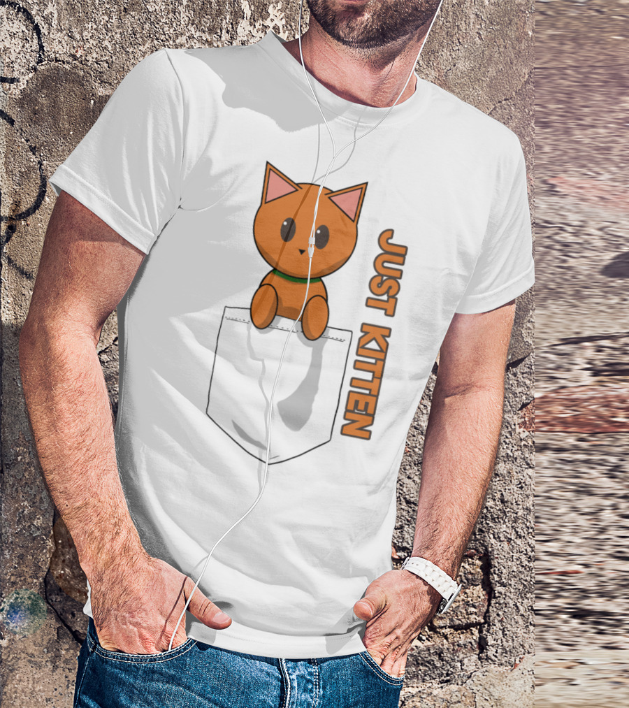 Just Kitten Pocket Cat Ginger T-Shirt
