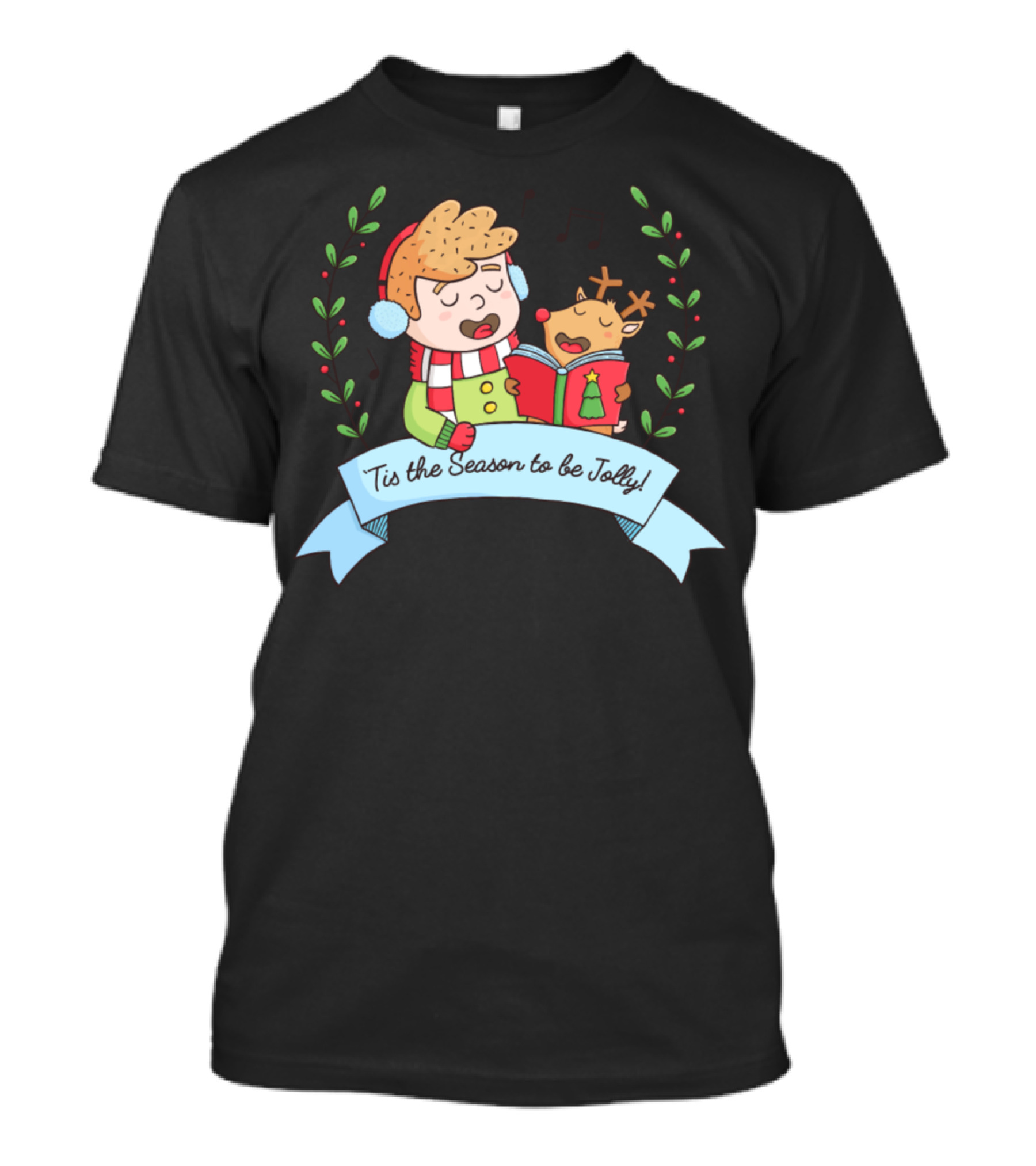 Tis The Season To Be Jolly Reindeer Christmas Carol T-Shirt
