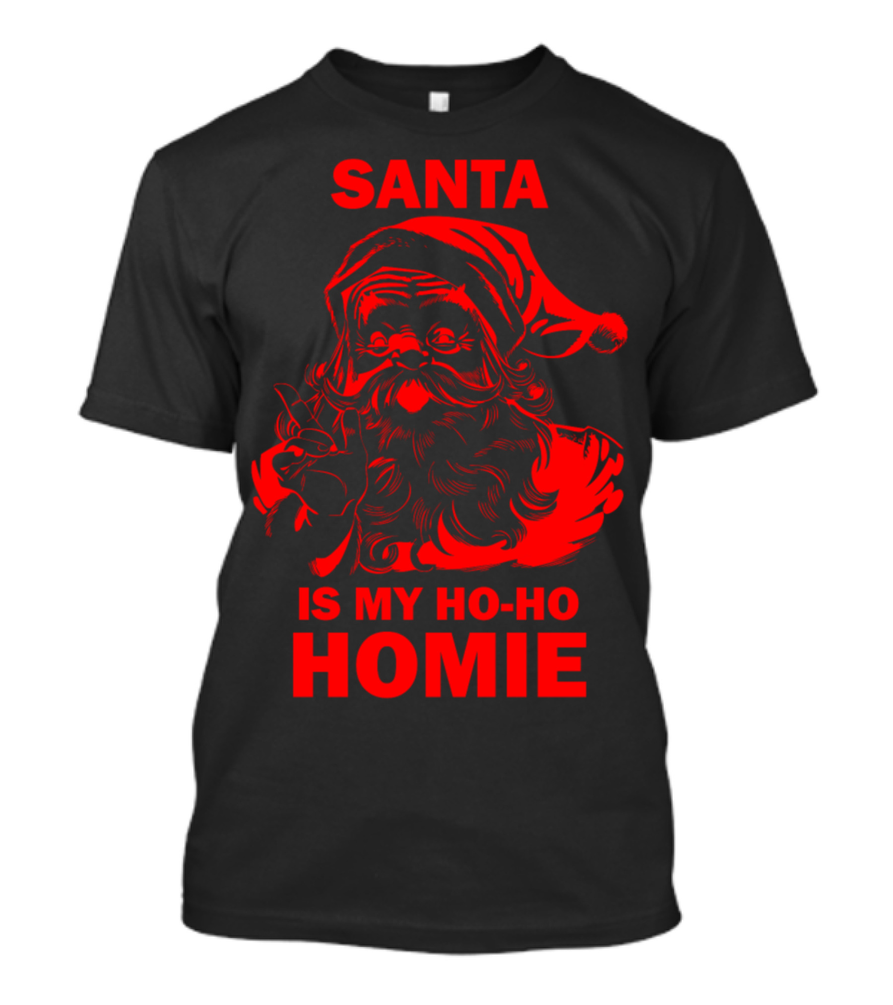 Santa Is My Ho-Ho Homie Retro Christmas T-Shirt