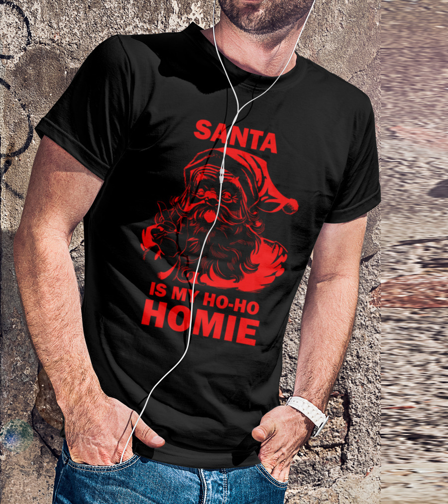 Santa Is My Ho-Ho Homie Retro Christmas T-Shirt