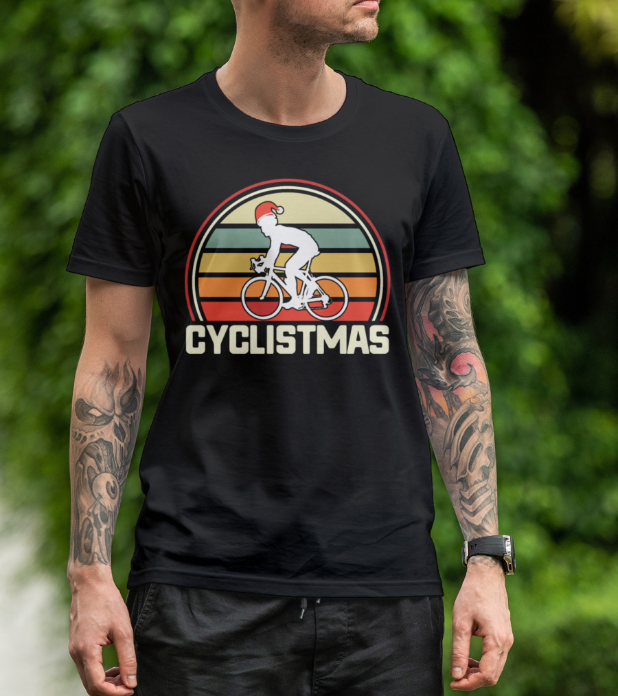 Cyclistmas Retro Vintage Christmas Bicycle T-Shirt