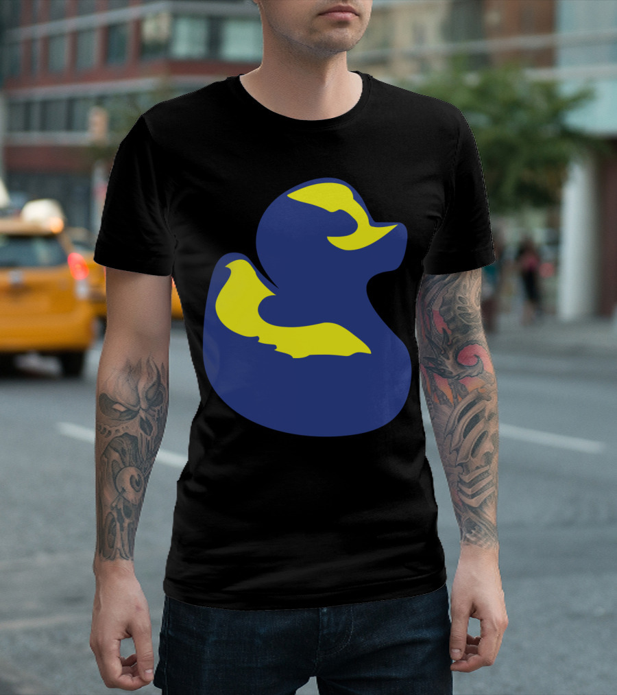 Rubber Duck Michigan Colors Blue Yellow T-Shirt