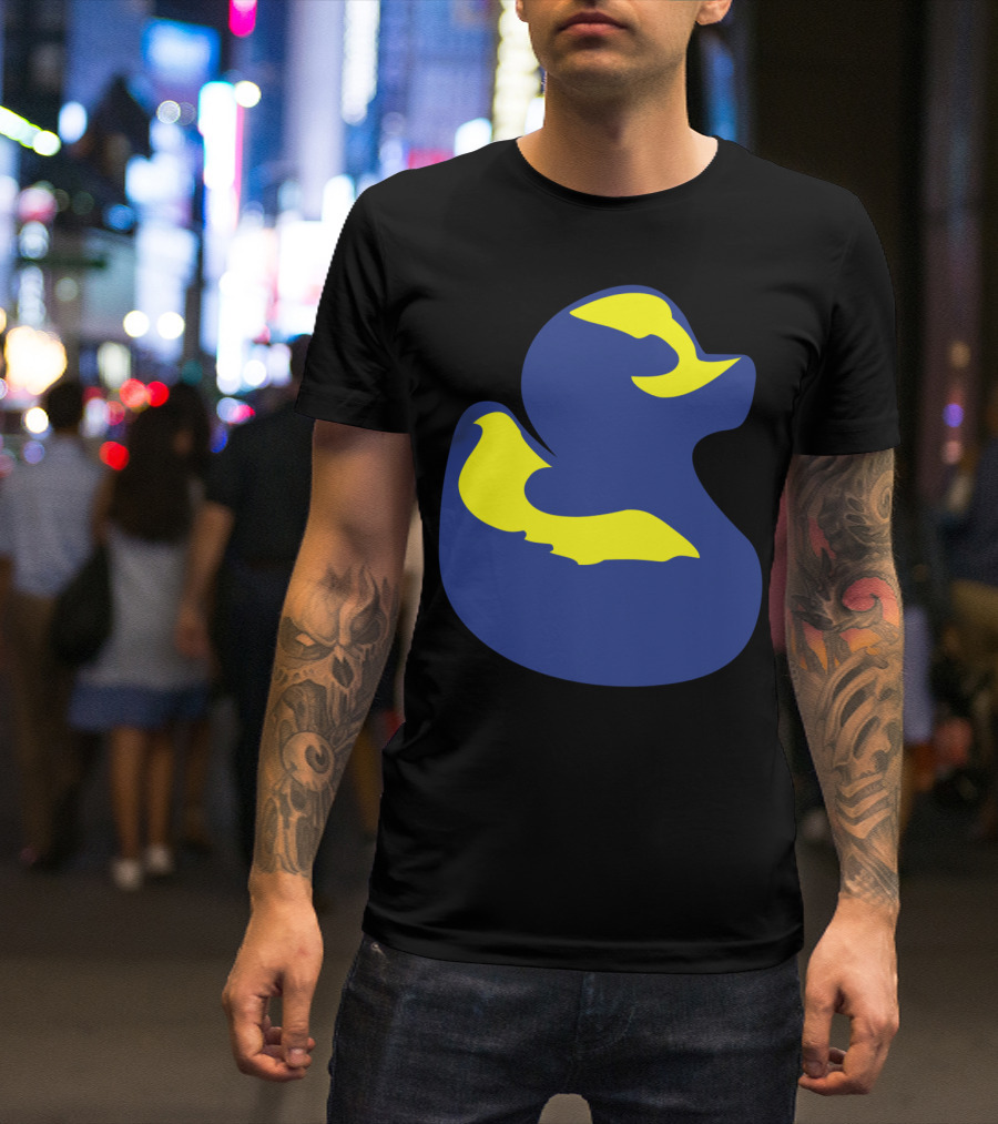 Rubber Duck Michigan Colors Blue Yellow T-Shirt