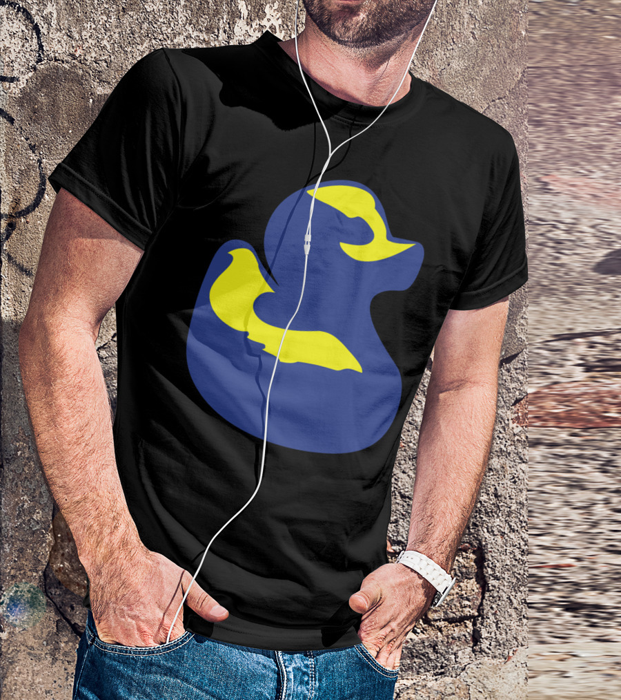 Rubber Duck Michigan Colors Blue Yellow T-Shirt
