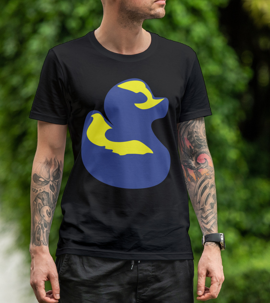 Rubber Duck Michigan Colors Blue Yellow T-Shirt