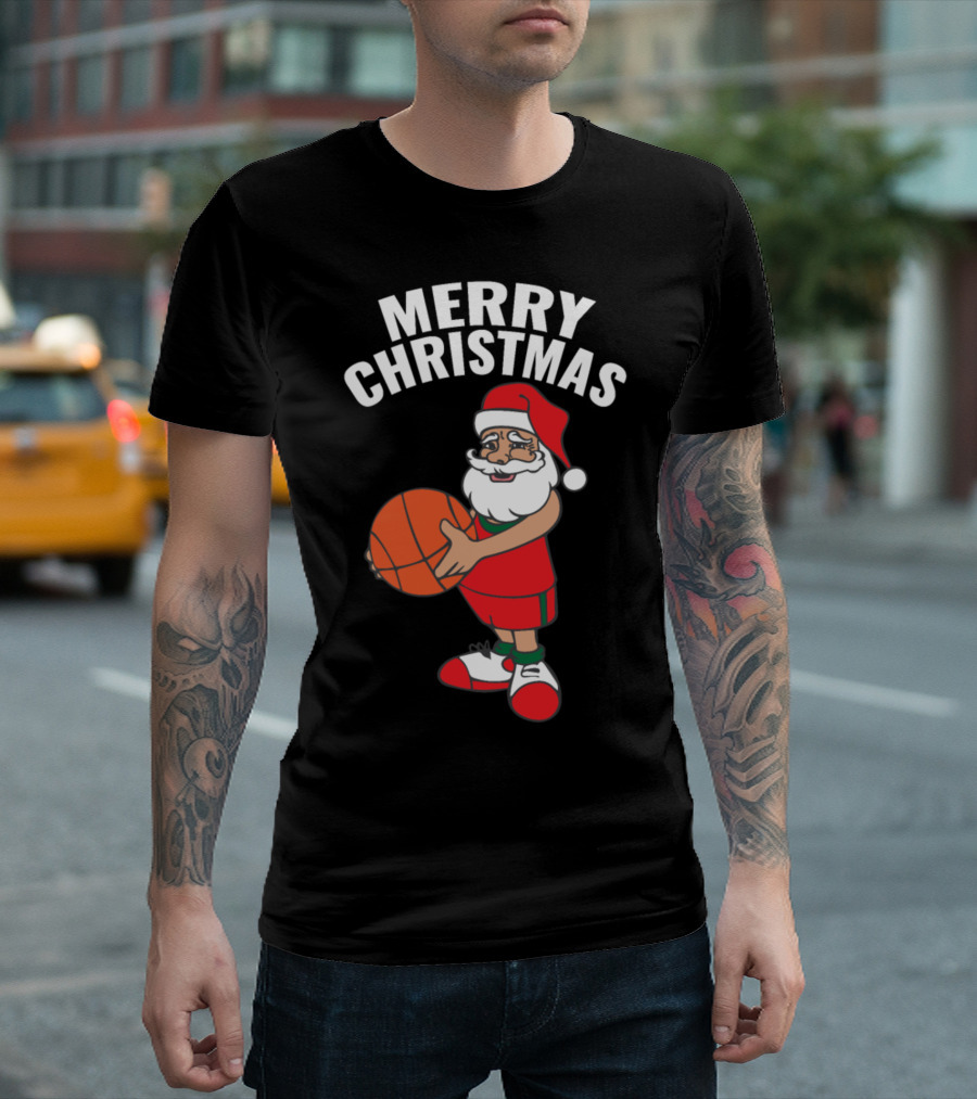 Merry Christmas Santa Claus Basketball T-Shirt