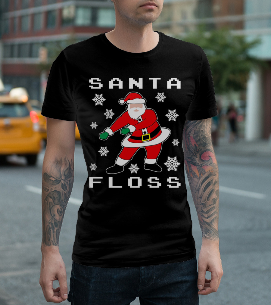SANTA FLOSS DAB WITH SNOWFLAKES T-Shirt