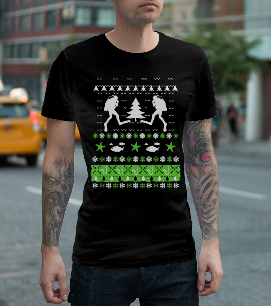 Christmas Scuba Diving Ugly T-Shirt