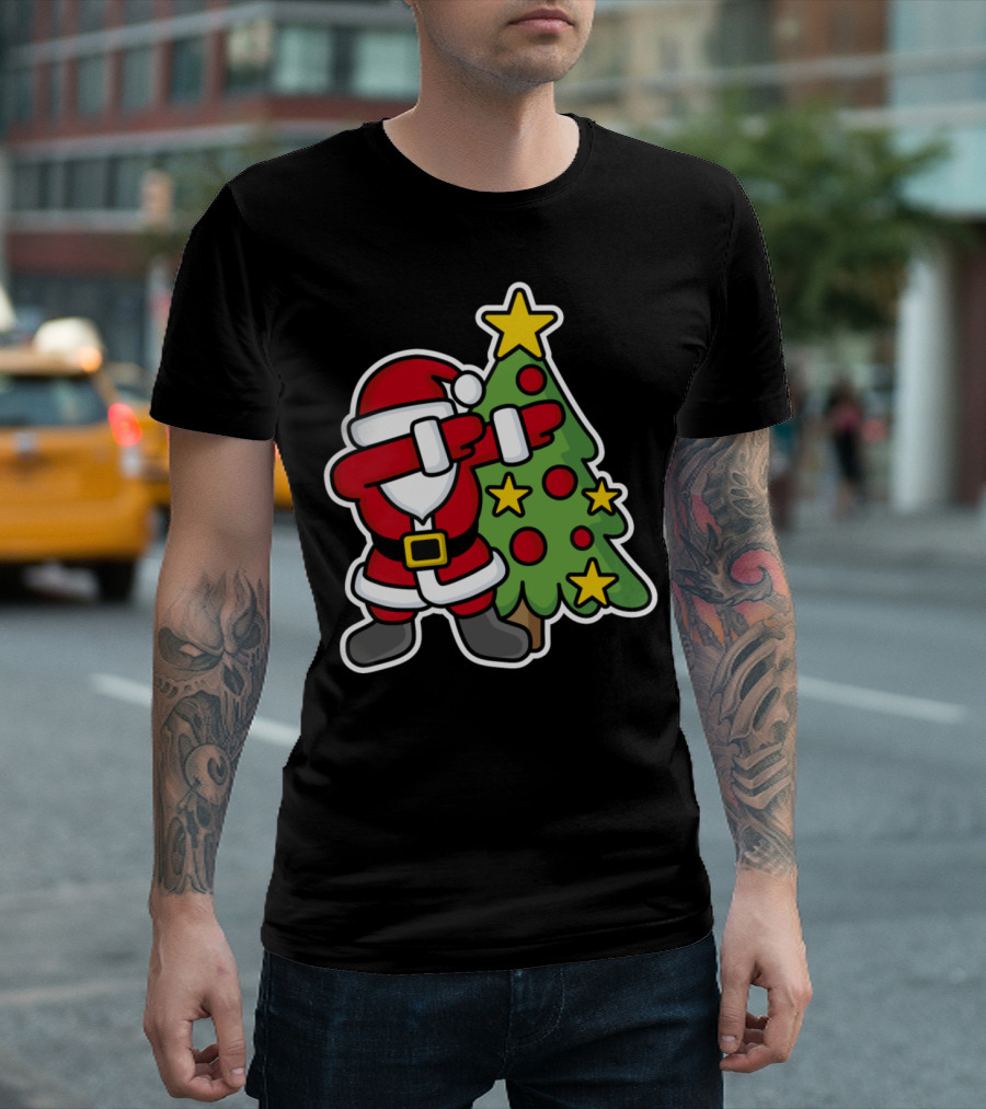 Santa Dabbin' Around The Christmas Tree Icons T-Shirt