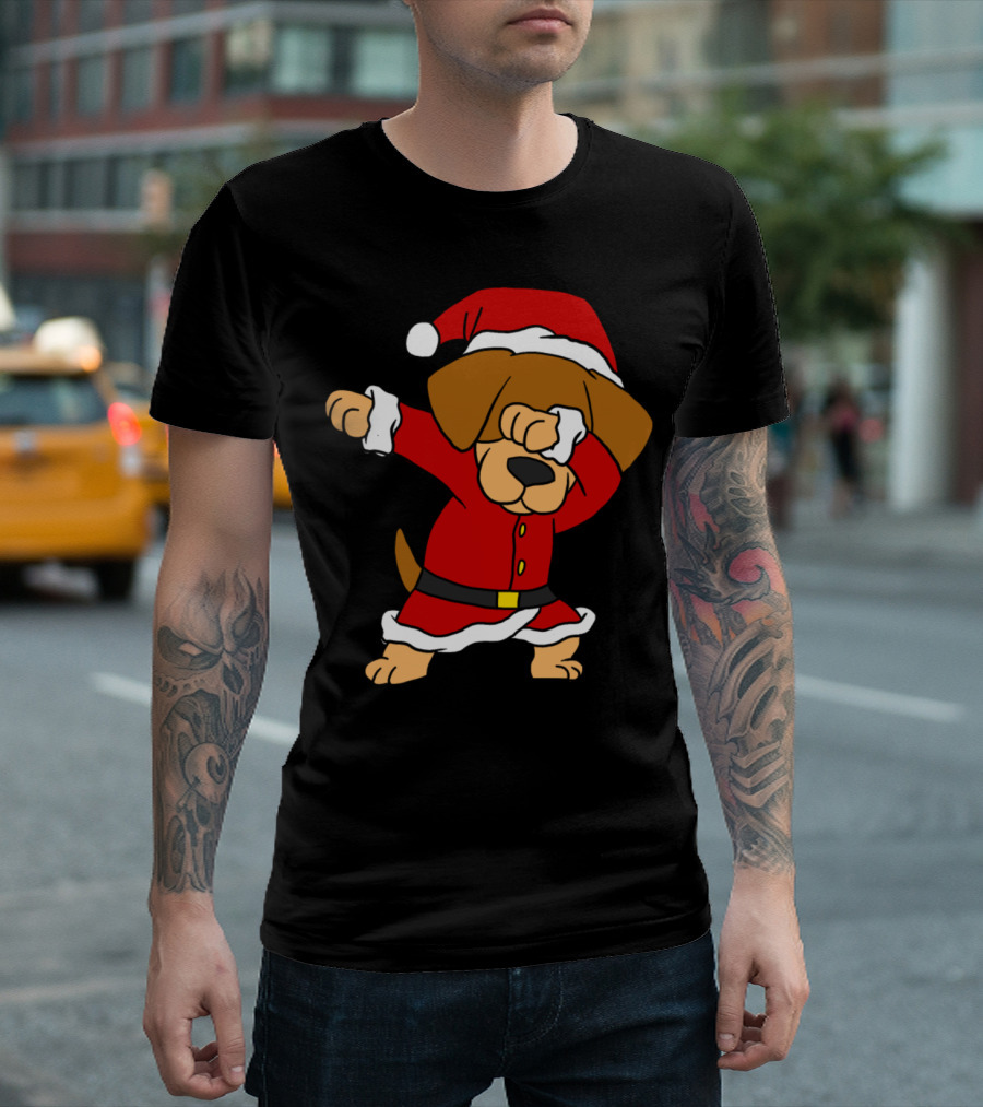 Dabbing Santa Beagle Christmas Dog T-Shirt