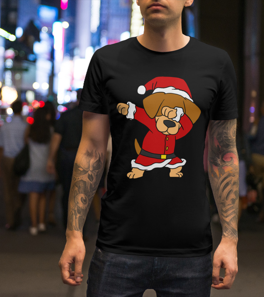 Dabbing Santa Beagle Christmas Dog T-Shirt